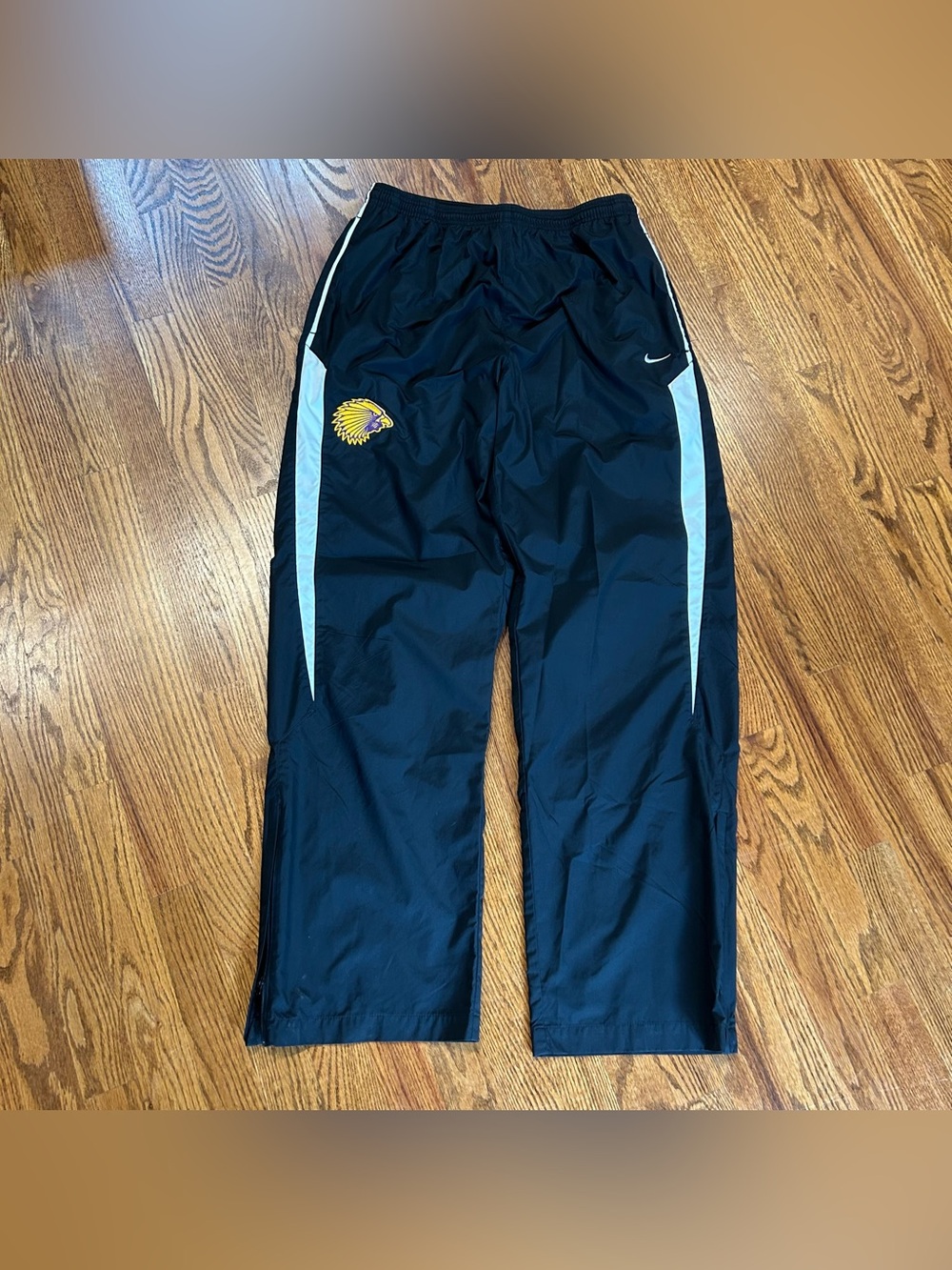 Vintage Nike Golden Eagle Embroidered Track Pants Sz Large Black Y2K Storm Fit